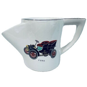 Vintage Shaving Scuttle Mug Classic Ford / Cadillac Car Design Advertising